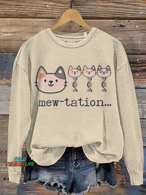 Cat DNA Biochemistry Teacher Casual  Sweatshirt