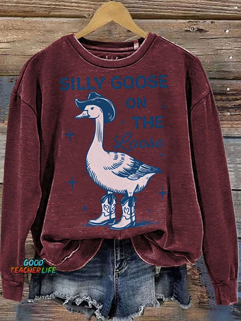 Silly Goose On The Loose Casual  Sweatshirt