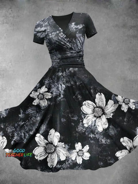 Women's Floral Flowers Art Print Design Maxi Dress
