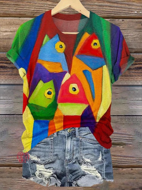 Rainbow Fish Art Print T-shirt