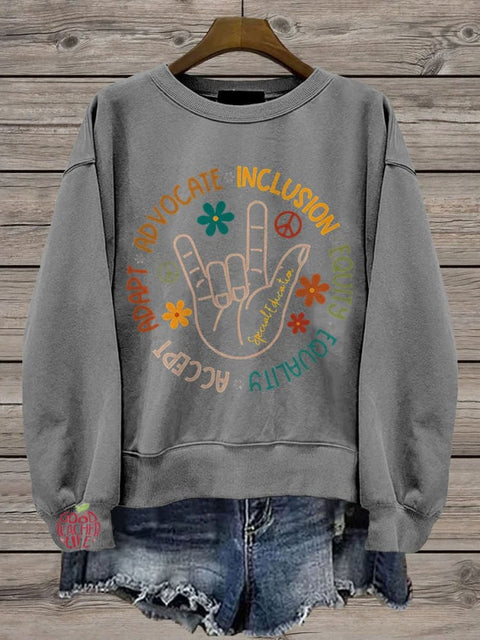 Special Education Teacher Casual Print Sweatshirt