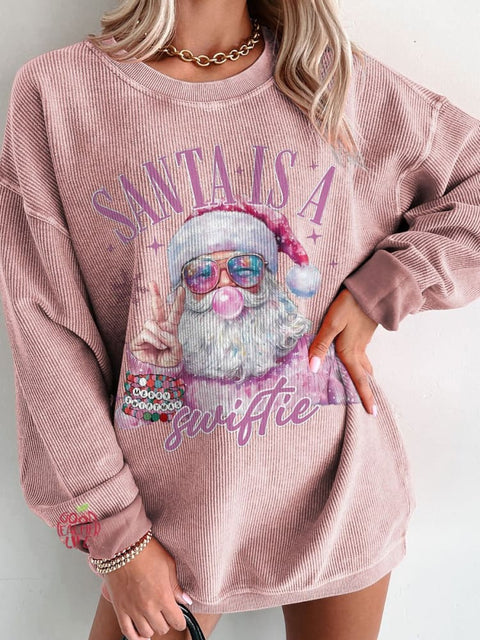 Women's Santa Is A Merry Christmas Casual Print Shirt