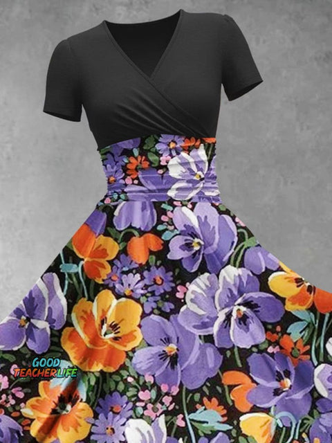 Women's Floral Flowers Art Print Design Maxi Dress