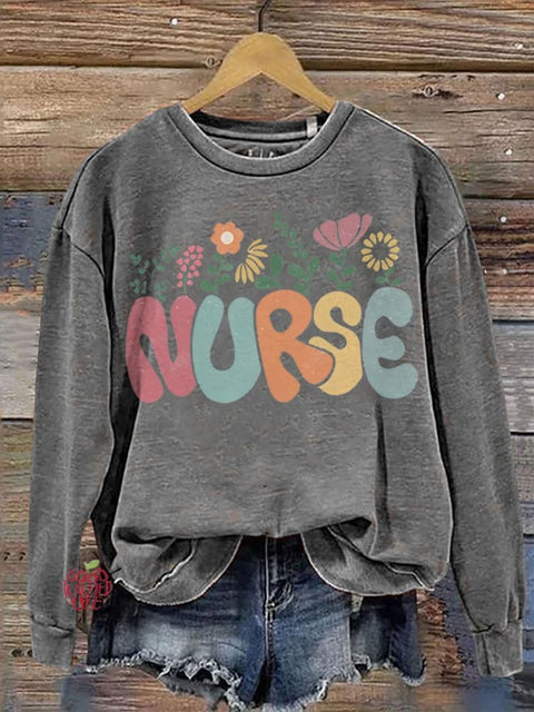 Floral Nurse Student Casual  Sweatshirt