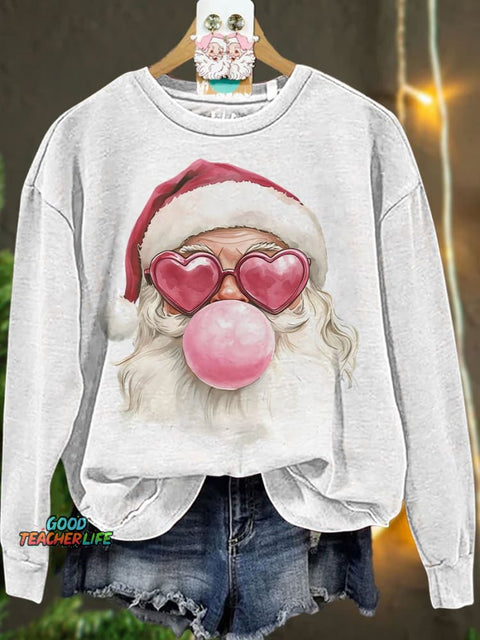 Santa Bubble Gum Christmas Casual Sweatshirt