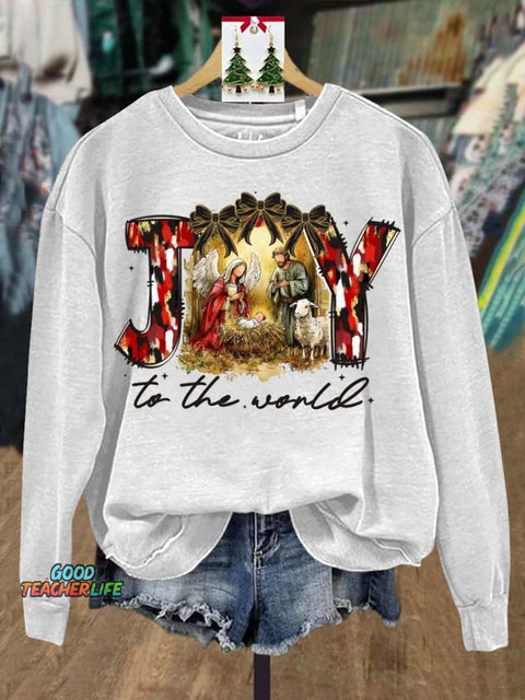 Lovely Christmas The Birth Of Jesus Art Print Casual Sweatshirt