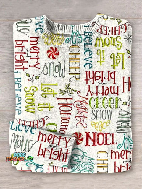 Christmas Wish Art Print Knit Pullover Sweater
