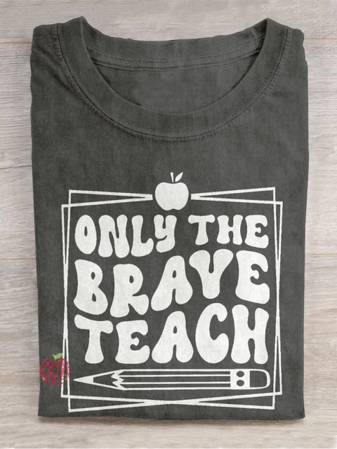 Only The Braye Teach Pencil Apple Casual Print T-shirt