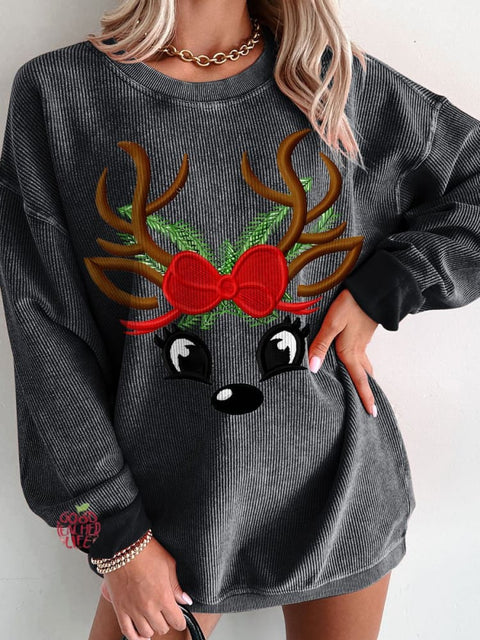 Women's Merry Christmas Elk Casual Print Sweatshirt