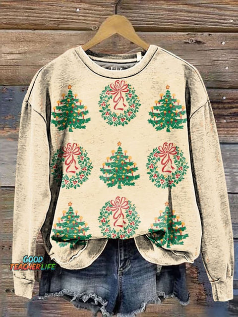 Christmas Tree Art Print Casual Sweatshirt