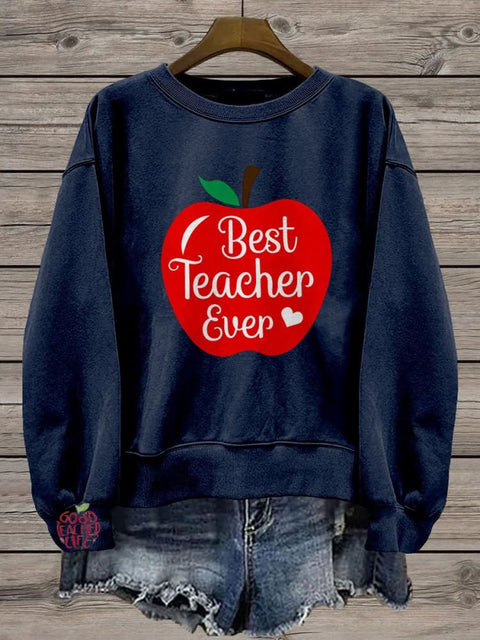 Best Teacher Apple Casual  Sweatshirt