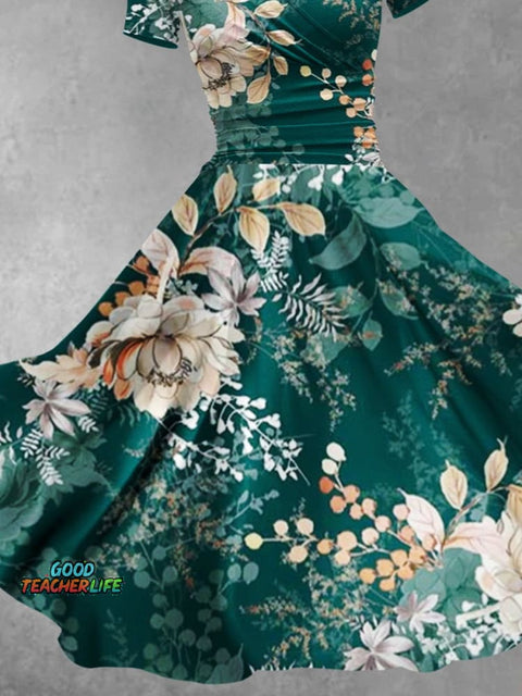 Women's Floral Flowers Art Print Design Maxi Dress
