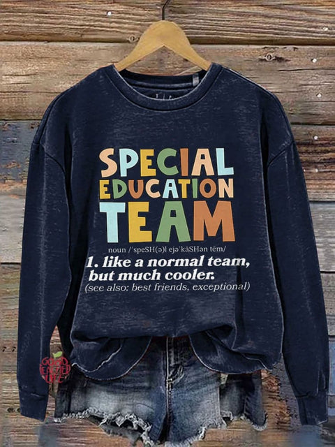 Special Education Teacher Casual Print Sweatshirt