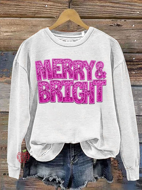 Merry&Bright Print Casual  Sweatshirt