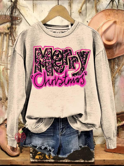 Merry Christmas Art Print Casual Sweatshirt