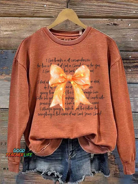 Thanksgiving Bible Verses Thanksgiving Casual Sweatshirt