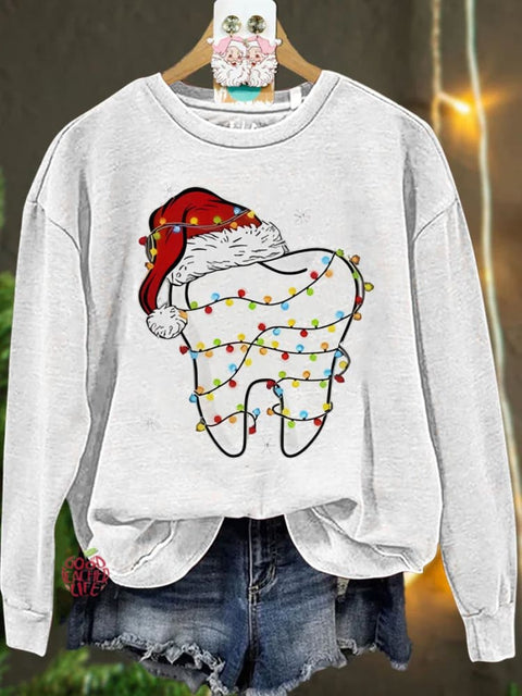 Christmas Funny Christmas Teeth Dentist Casual  Sweatshirt