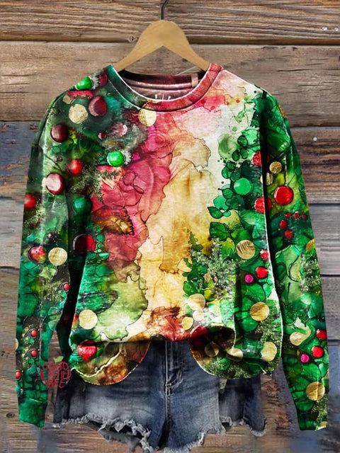 Christams Pattern Art Print Casual Sweatshirt