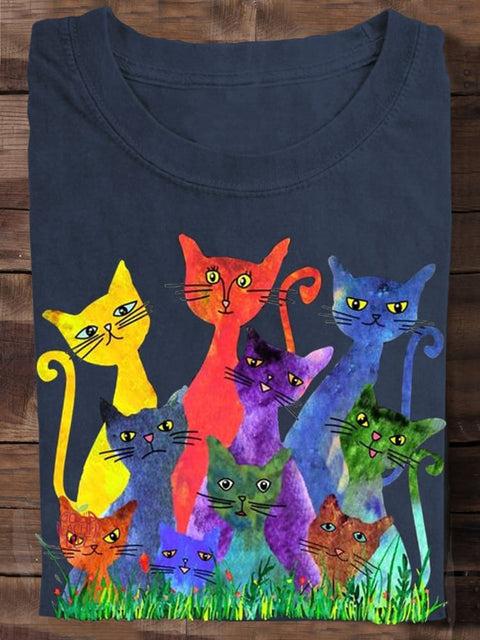 Cat Lover Watercolor Art T-shirt