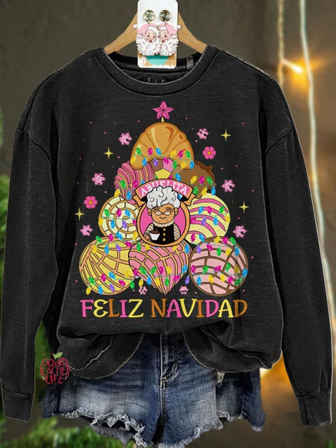 Christmas Mexican Christmas Cafecito y Pan Dulce Casual  Sweatshirt