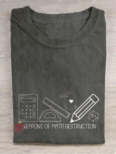 Weapons of Math Destruction Math Teacher Casual Print T-shirt