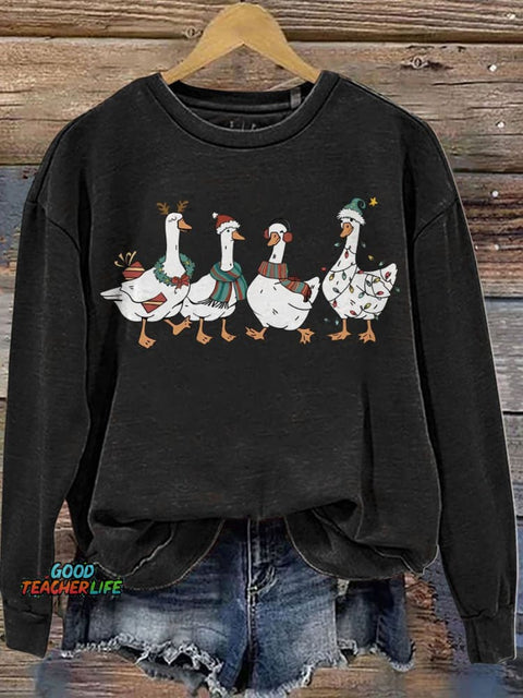 Silly Goose University Christmas Casual  Sweatshirt