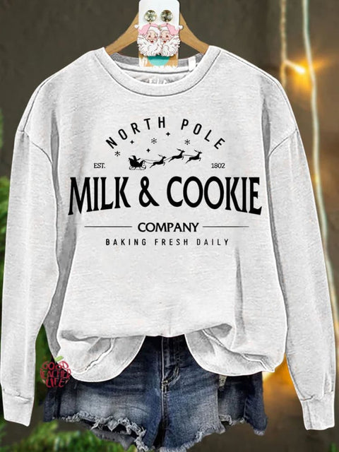 Christmas North Pole Milk and Cookie Casual  Sweatshirt