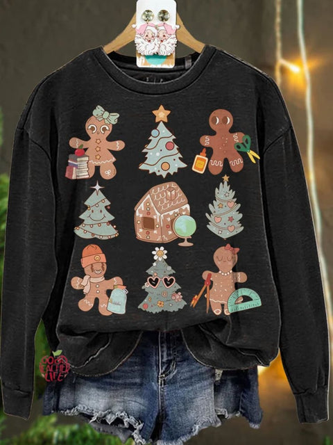 Christmas Teacher Gingerbread Casual  Sweatshirt