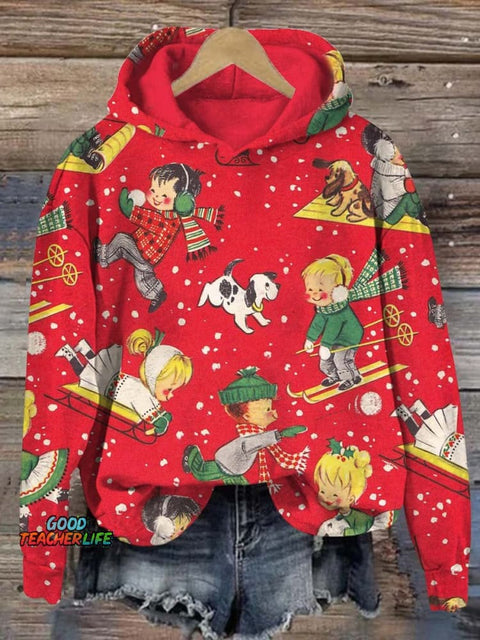 Women's Lovely Christmas Art Print Casual Sweatshirt