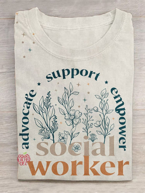 Social Worker Teacher Art Print Casual T-Shirt