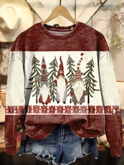 Women's Santa Claus Art Print Casual Sweatshirt