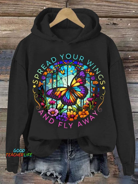 Spread Your Wings And Fly Away Butterfly Art Print Casual Sweatshirt