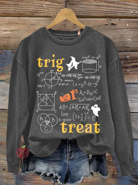 Trig or Treat Halloween Math Teacher Casual Sweatshirt