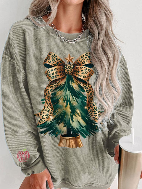 Christmas tree Coquette Women's Casual Print Sweatshirt