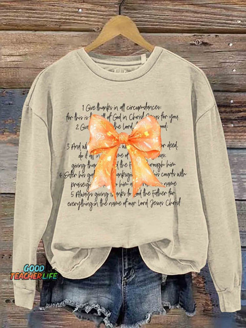 Thanksgiving Bible Verses Thanksgiving Casual Sweatshirt