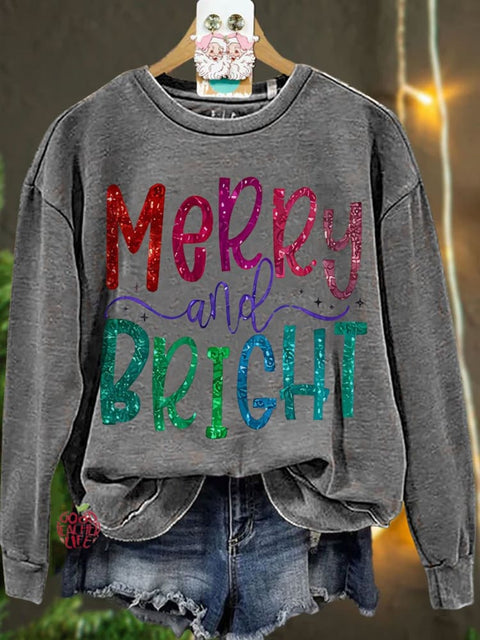 Colorful Merry And Bright Teacher Casual Sweatshirt