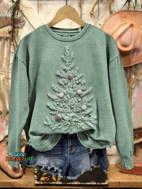 Lovely Christmas Tree Art Print Casual Sweatshirt