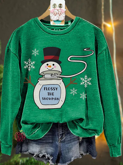 Christmas the Snowman Dentist Casual  Sweatshirt