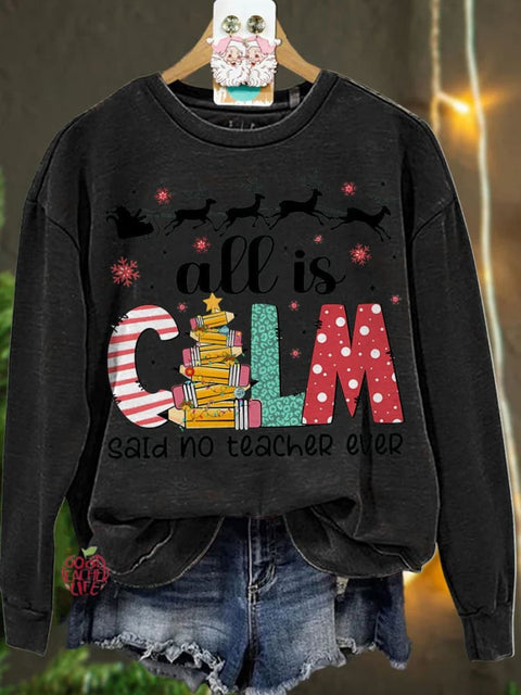 Christmas Teacher Christmas Tree Bow  Casual  Sweatshirt