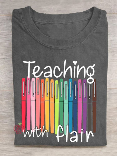 Back To School Teaching With Flair Teacher T-shirt