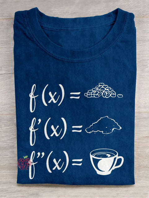 Math Teacher Deduces Coffee Casual Print T-shirt