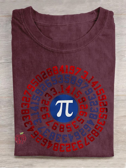 Mathematics Symbol Π Teacher Casual Print T-shirt