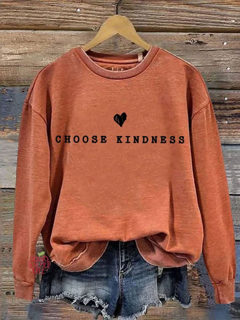 Choose Kindness Kind Teacher Casual Print Sweatshirt