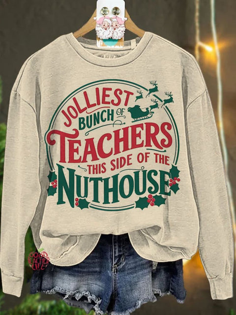 Christmas Jolliest Bunch Of Teachers Casual  Sweatshirt