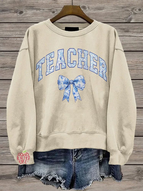 Teacher bow Casual  Sweatshirt