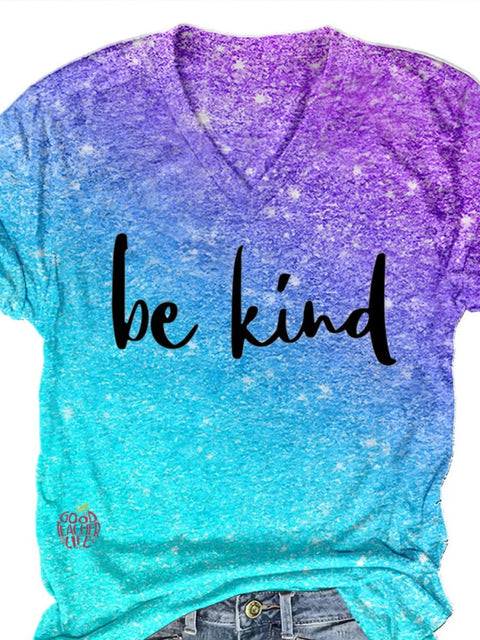 Women's Be Kind Print Casual  T-shirt