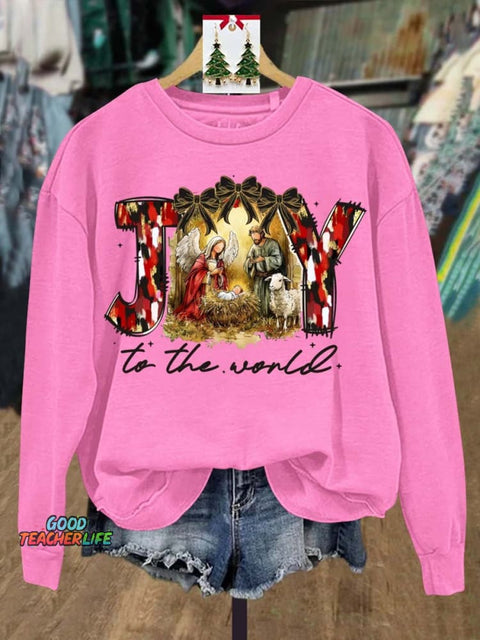 Lovely Christmas The Birth Of Jesus Art Print Casual Sweatshirt