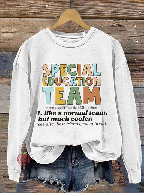 Special Education Teacher Casual Print Sweatshirt