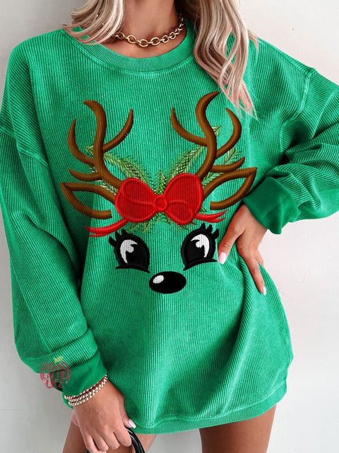 Women's Merry Christmas Elk Casual Print Sweatshirt