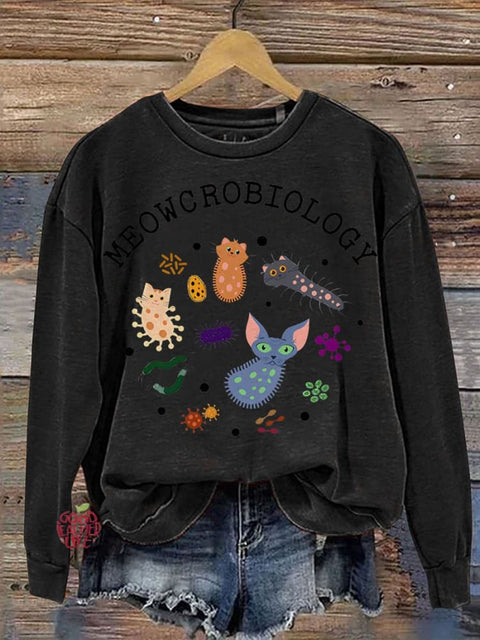 Meowcrobiology Teacher Casual  Sweatshirt